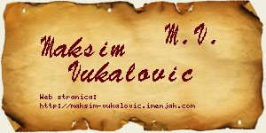 Maksim Vukalović vizit kartica